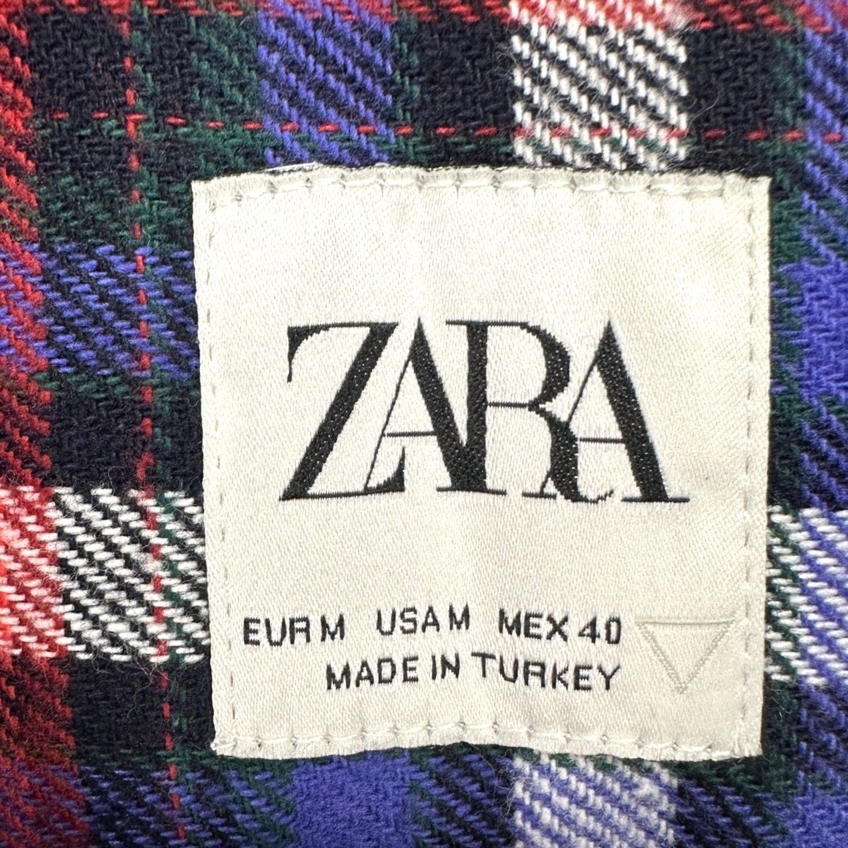 Zara Zara Shirt Flannel Button Up Mens Medium Blue Multi Plaid Relaxed Fit Pocket NEW Size US M / EU 48-50 / 2 - 4 Thumbnail