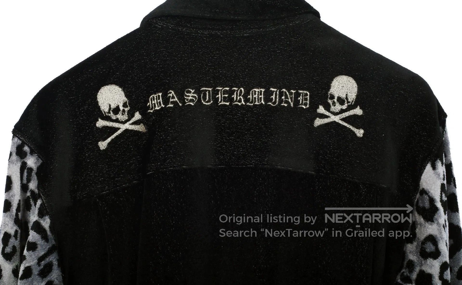 Mastermind Japan Black XXL Button-Up Shirt with Leopard Sleeves & Skull. Size US XXL / EU 58 / 5 - 4 Thumbnail