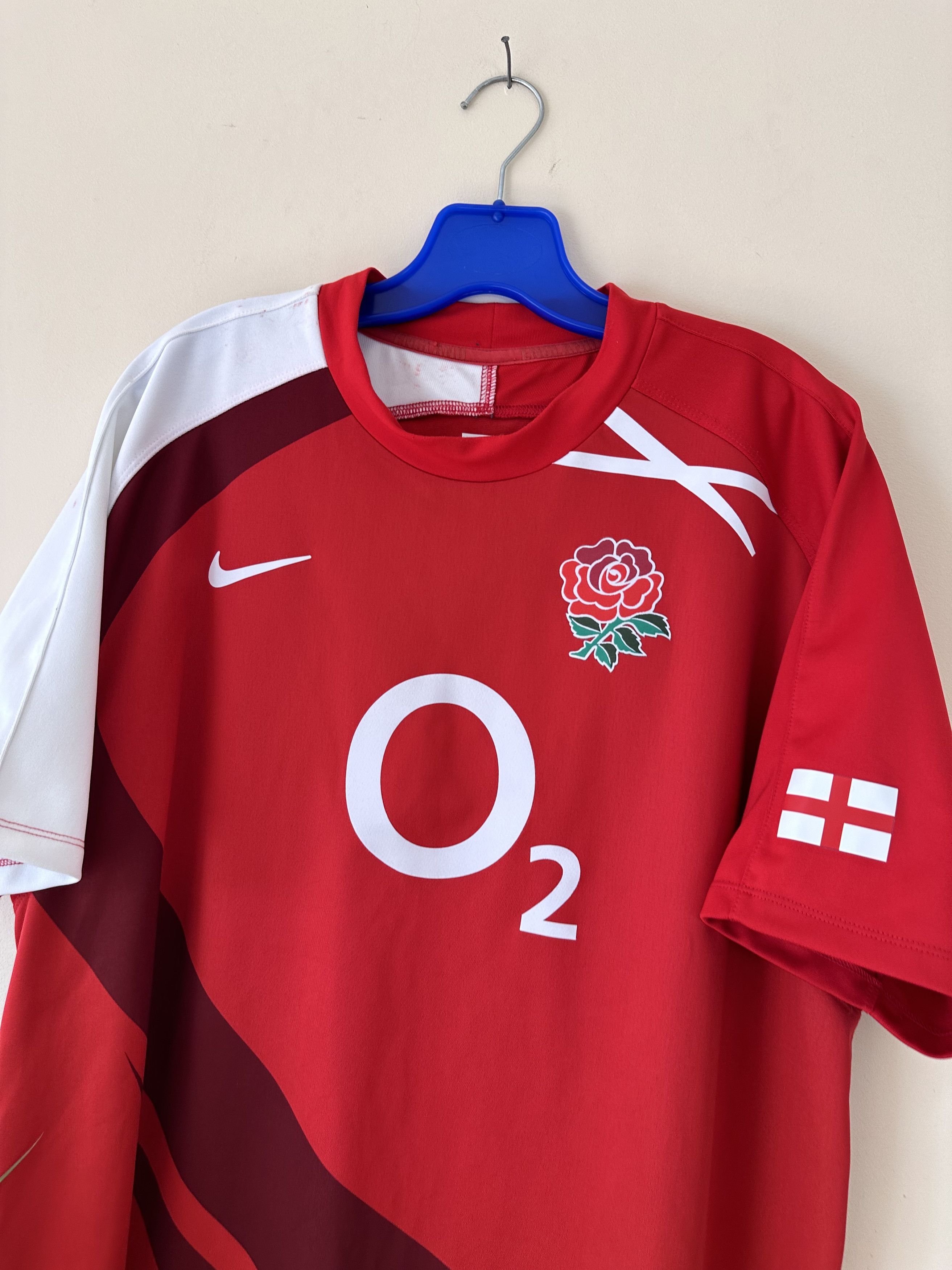 Nike Vintage Nike England Rugby jersey tee o2 Size US XL / EU 56 / 4 - 2 Thumbnail
