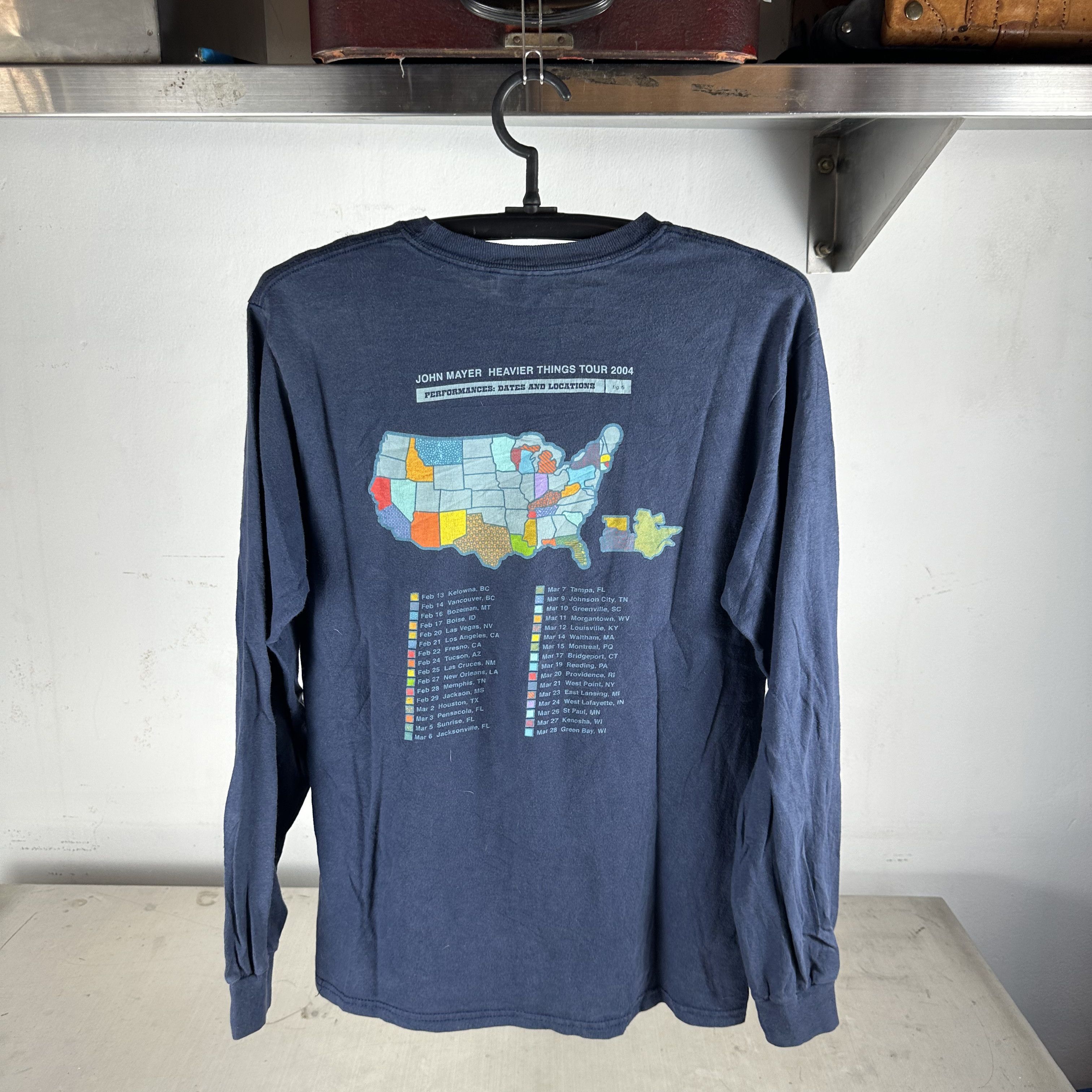 Vintage 2004 John Mayer Heavier Things Tour Long-sleeve T-Shirt Size US S / EU 44-46 / 1 - 3 Thumbnail