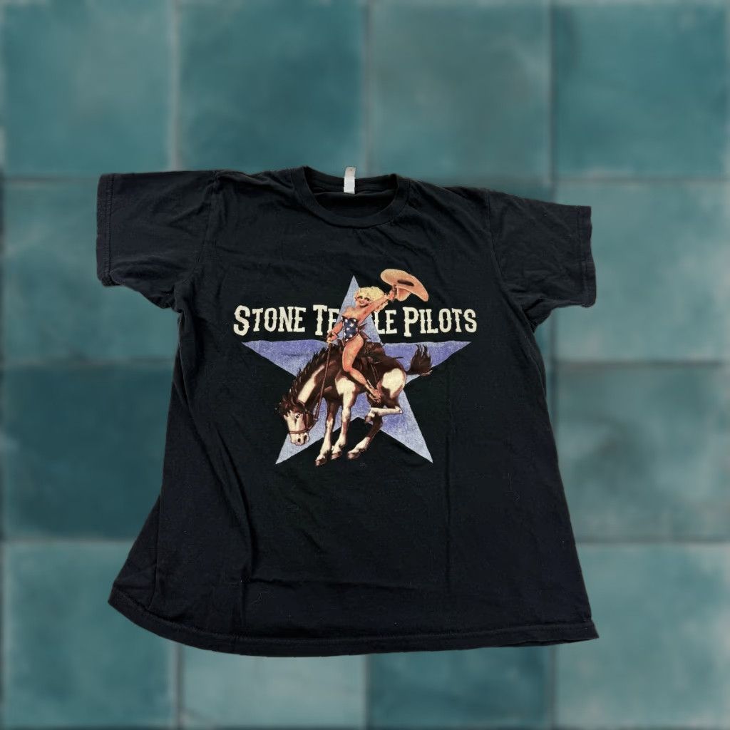 Stone Temple Pilots Shirt Mens Medium Black Band Graphic Tee Zuni Sportswear