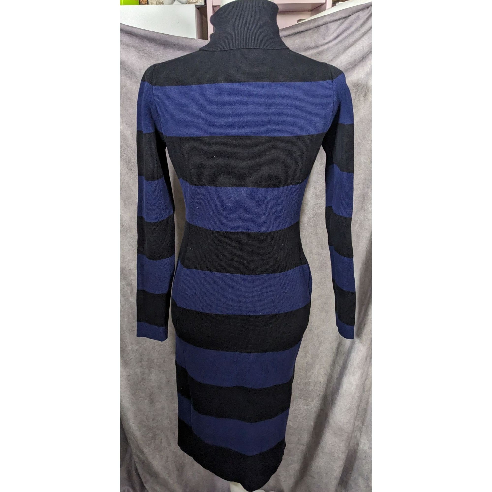 J.Crew JCrew Preppy Goth Black And Purple Striped Dress Size S / US 4 / IT 40 - 7 Thumbnail