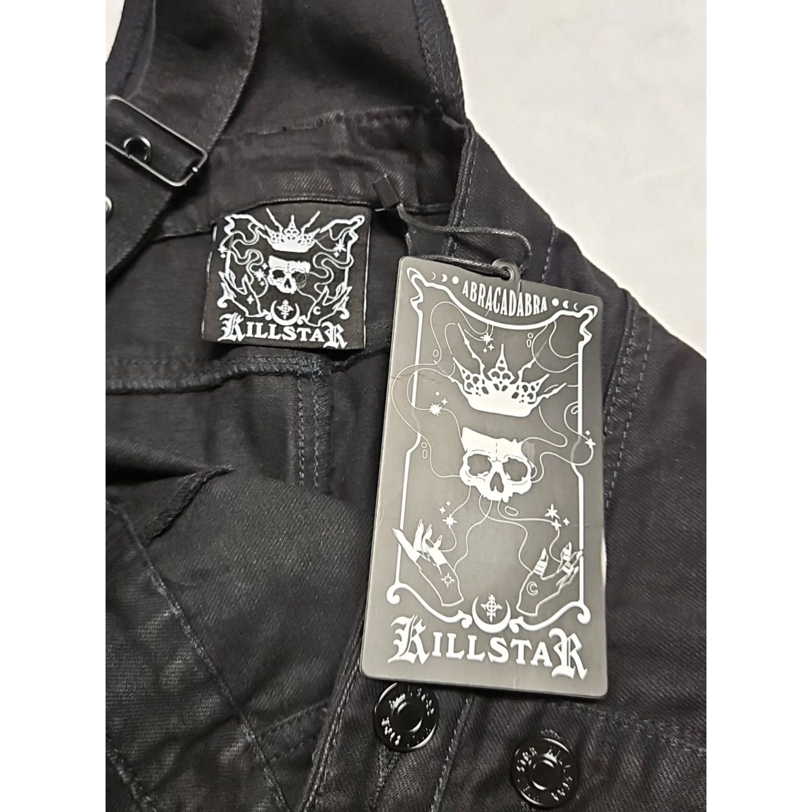 Killstar Killstar Overalls Shorts M Studded Gothic Punk Grunge H8 U2 Megameh NWT Women Canvas Black Dress? Size 32" / US 10 / IT 46 - 7 Thumbnail