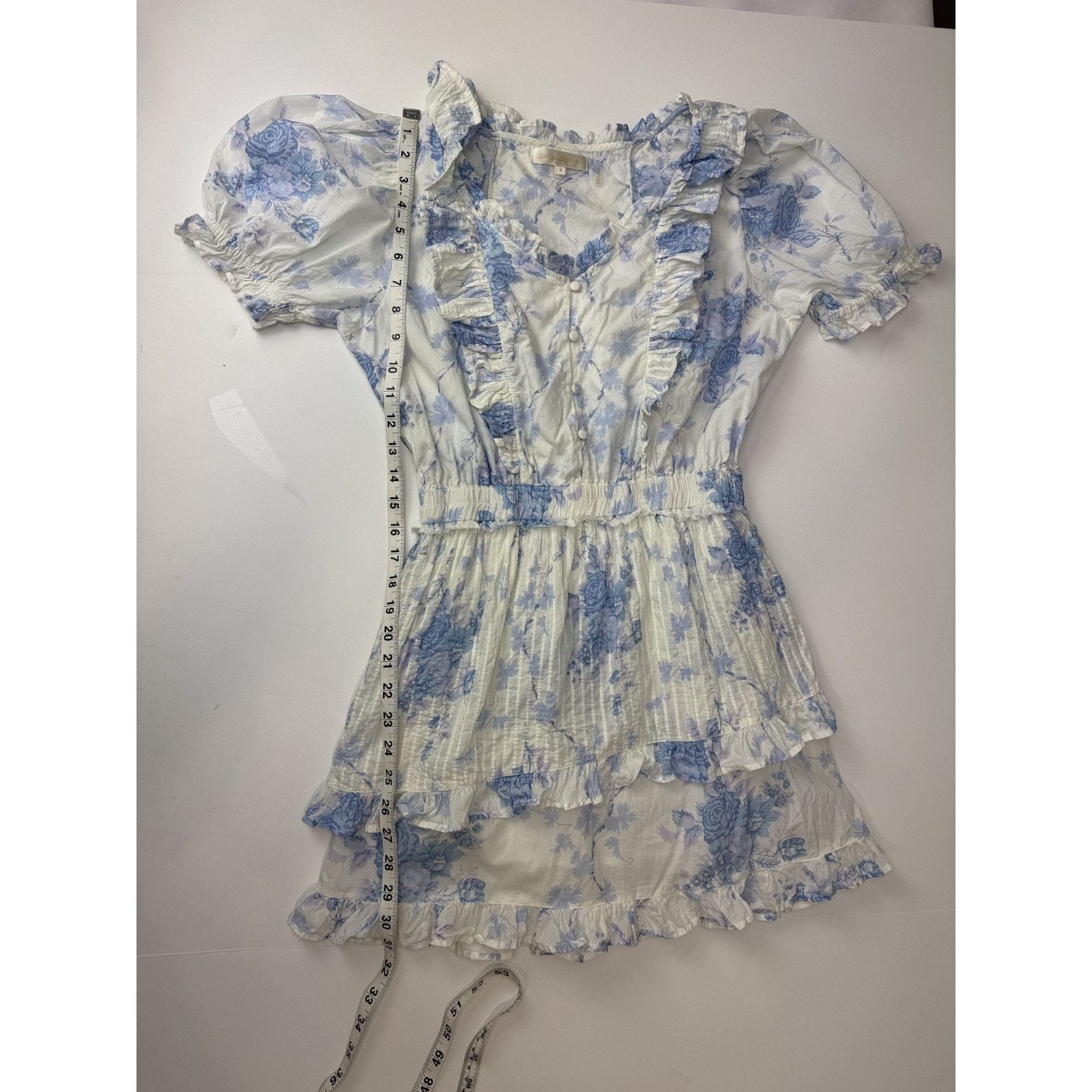 LoveShackFancy LoveShackFancy Blue & White Toile Dress Romantic Small Size S / US 4 / IT 40 - 5 Thumbnail