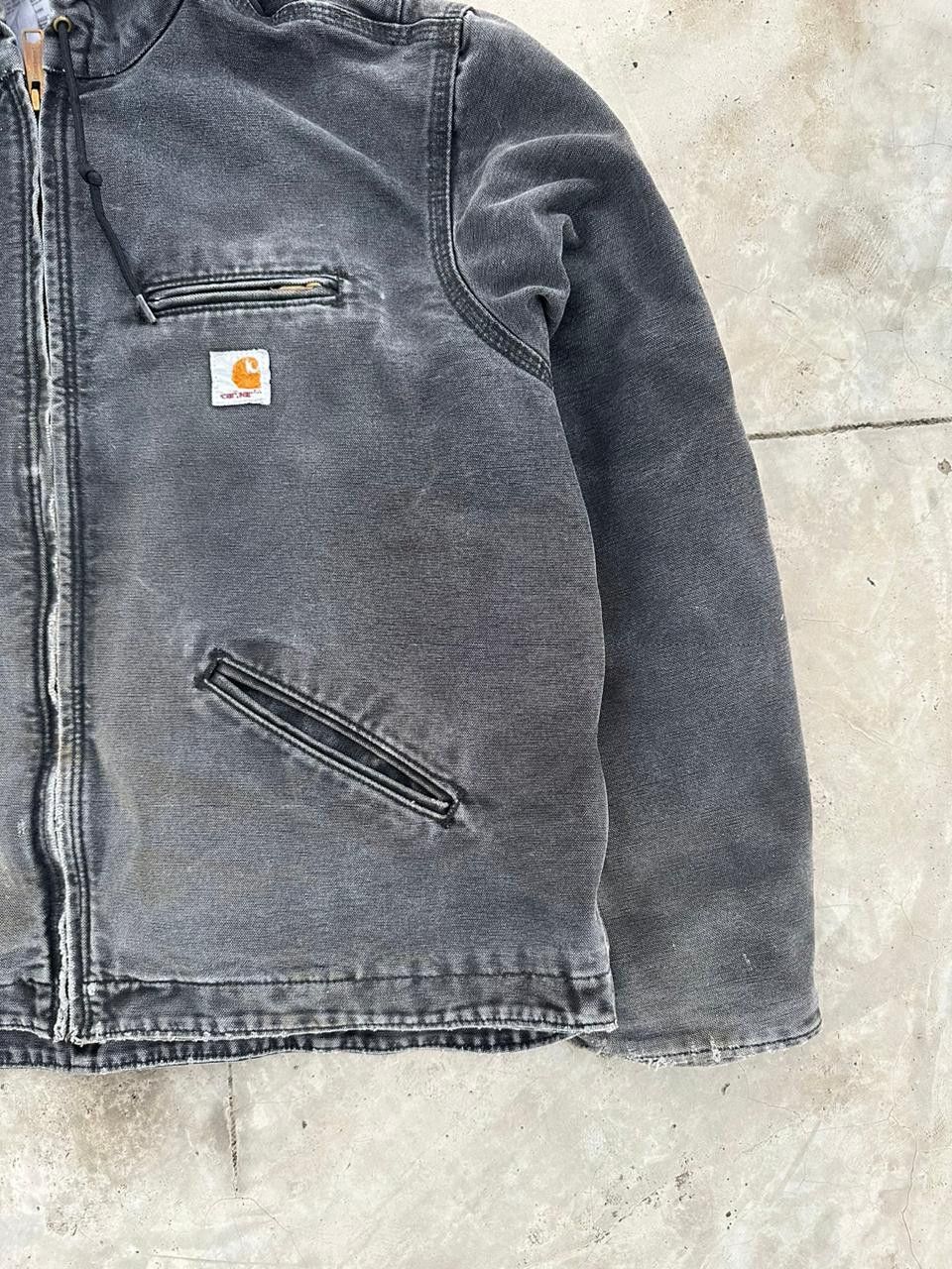 Carhartt × Vintage Vintage Carhartt hooded jacket faded black Size XL / US 12-14 / IT 48-50 - 2 Thumbnail