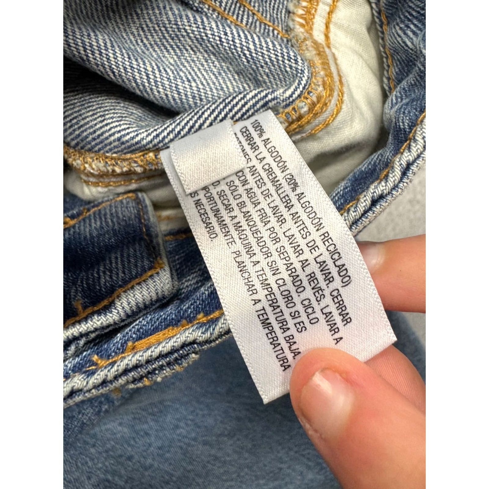 Vintage Future Collective Jenee Naylor Wide-Leg Denim 4 Recycled Cotton Distressed Blue Womens Jeans Size ONE SIZE - 6 Thumbnail