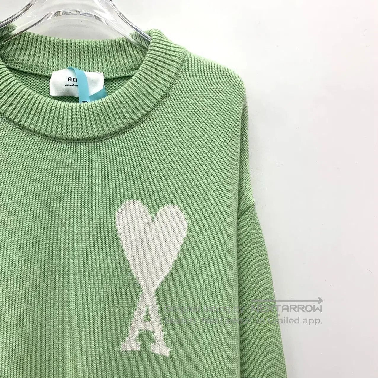 AMI Ami Green Heart Letter Knit Sweater. Size S / US 4 / IT 40 - 3 Thumbnail