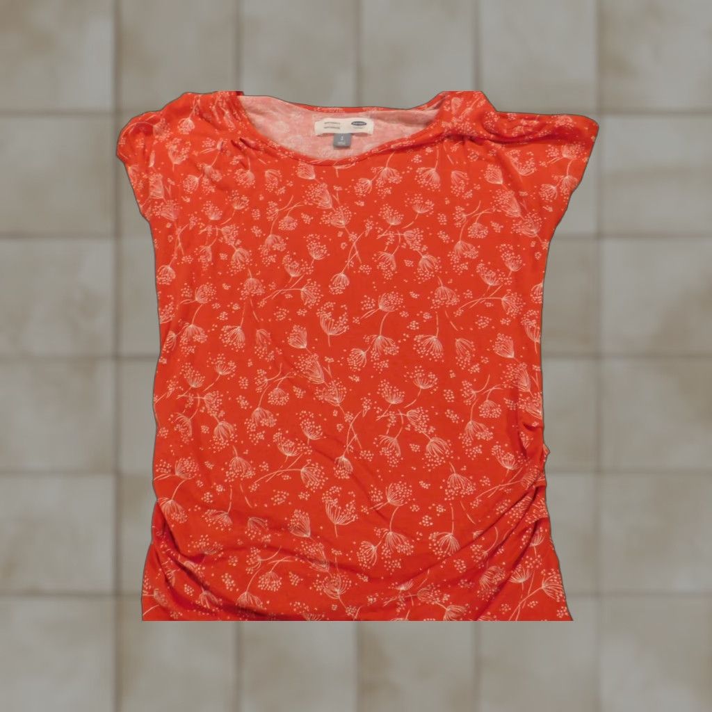 Old Navy Old Navy Blouse Womens S Orange Maternity Stretch Top Crew Neck Sleeveless Casual Cotton Rayon down Button Made in USA Brand Old Navy 女性? Size S / US 4 / IT 40 - 1 Thumbnail