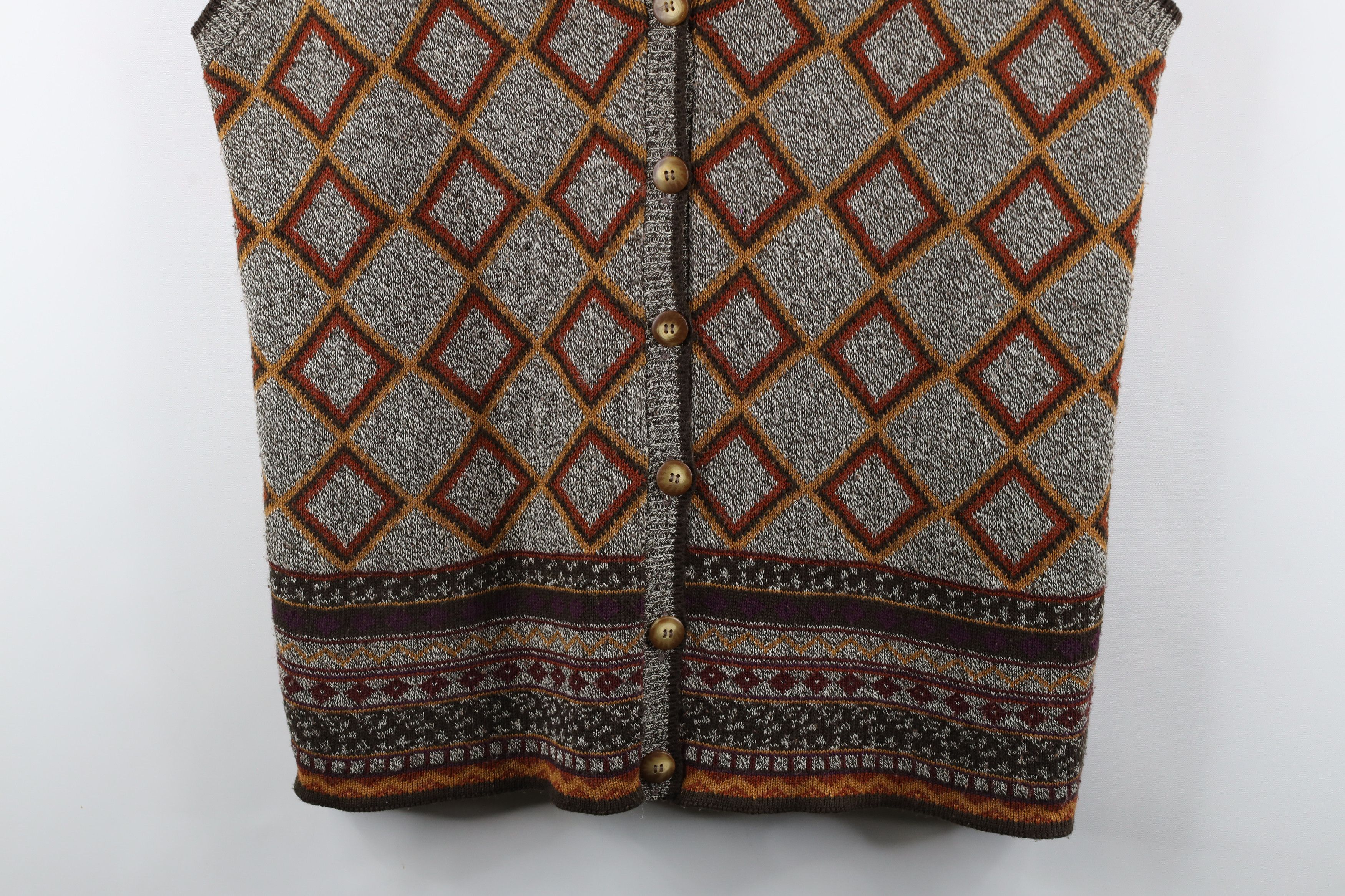 Vintage Vintage 60s 70s Mid Century Modern MCM Knit Sweater Vest USA Size XXL / US 16-18 / IT 52-54 - 3 Thumbnail