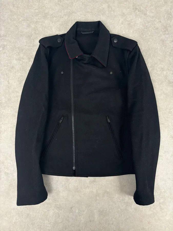 agnes b. Agnes b Black Wool Contrast Collar Perfecto Jacket Size US M / EU 48-50 / 2 - 4 Thumbnail