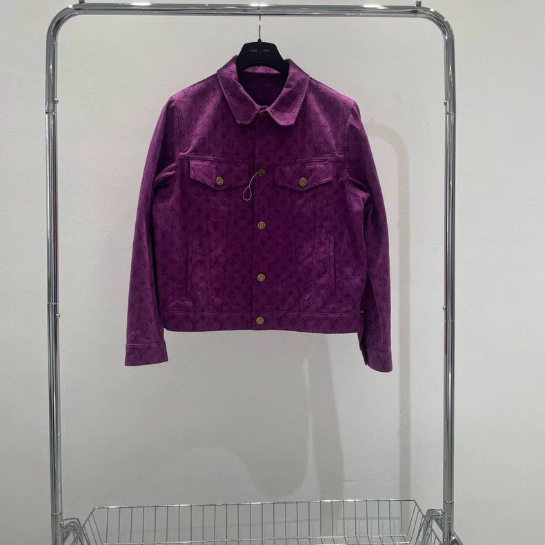 Louis Vuitton Louis Vuitton Purple denim jacket full of printed logo jack Size US M / EU 48-50 / 2 - 1 Thumbnail
