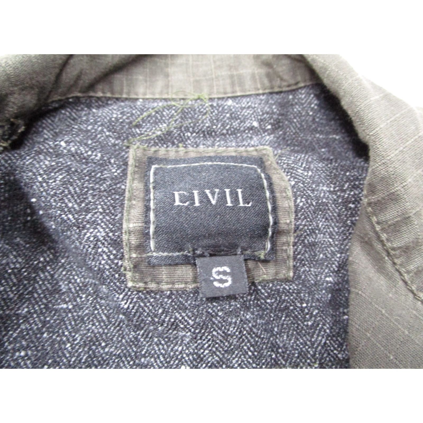 Vintage Civil Regime Women's Jacket Small Gray Button Up Military Fatigue Bunker CTD Skull Cotton Canvas Pockets Size S / US 4 / IT 40 - 2 Thumbnail