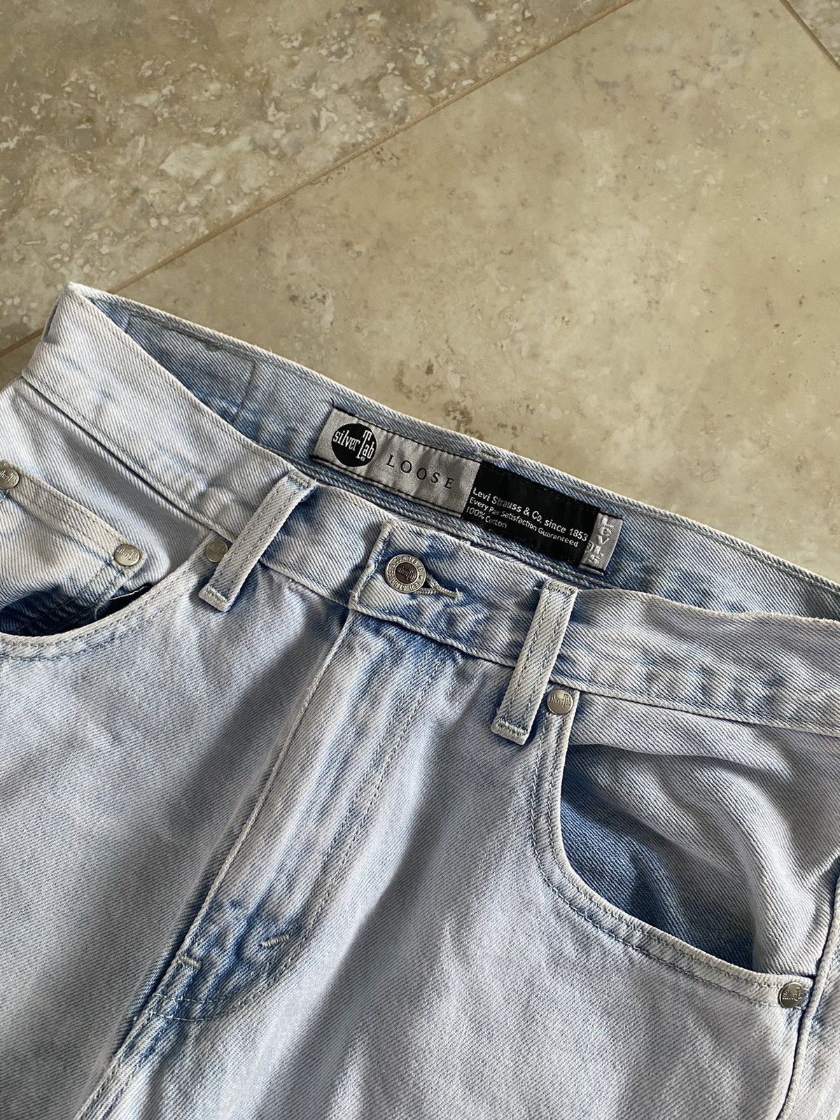 Levi's Vintage Levis SilverTab Baggy Loose Fit Jeans Blue Jeans Y2K Size US 29 - 5 Thumbnail