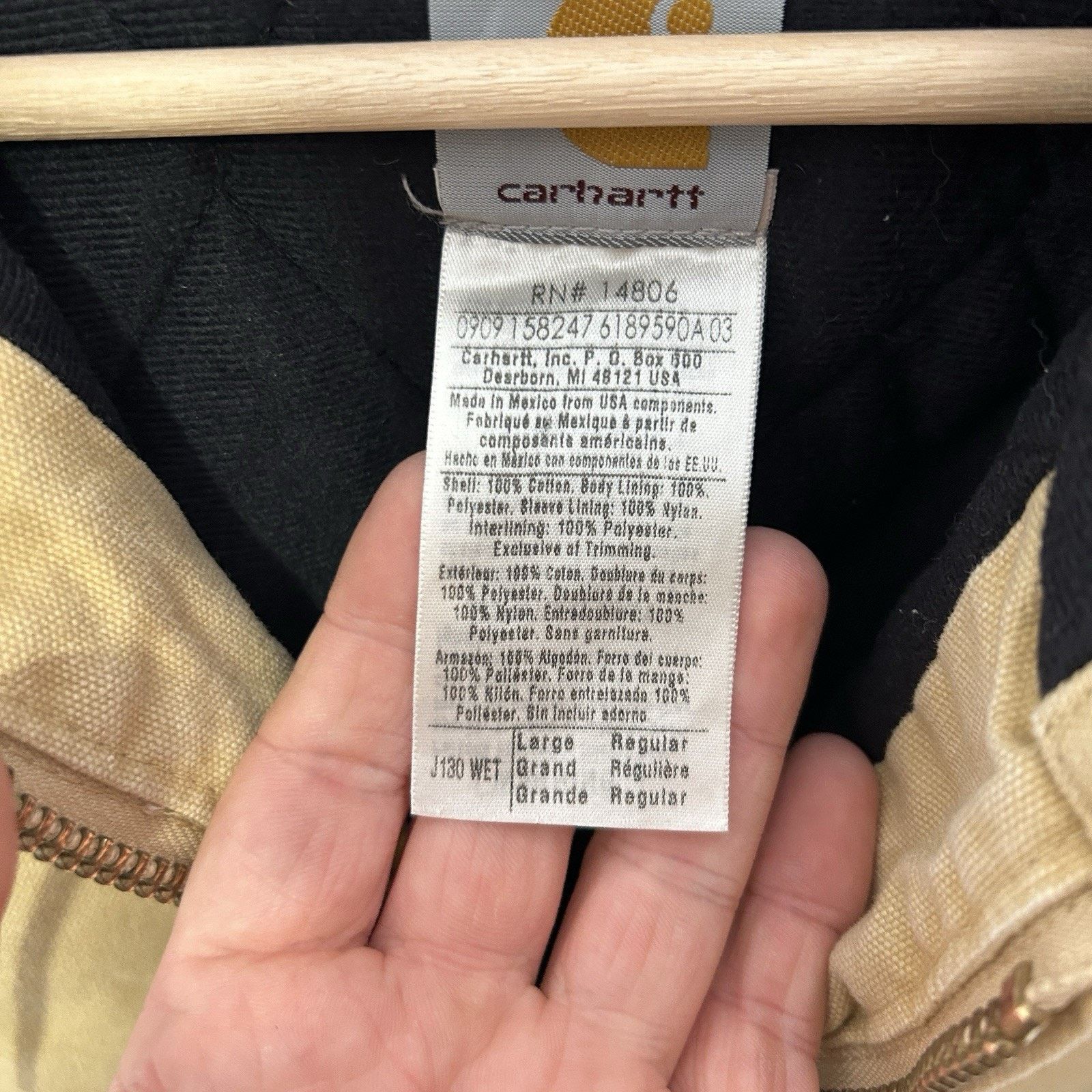 Carhartt Vintage Carhartt Quilted Hooded Active Jacket “Wheat” J130 Size US L / EU 52-54 / 3 - 5 Thumbnail