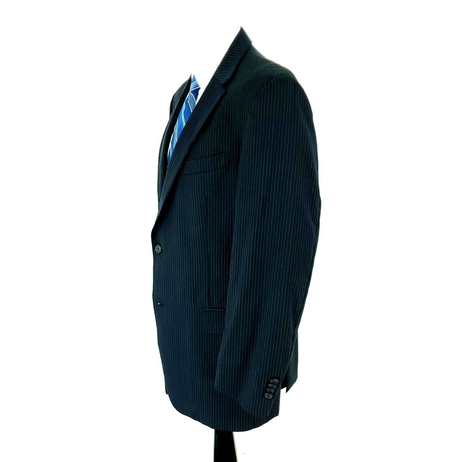 Tommy Hilfiger Tommy Hilfiger Wool 2 Button 2 Piece Suit 40R Blue Herringbo Size 40R - 5 Thumbnail