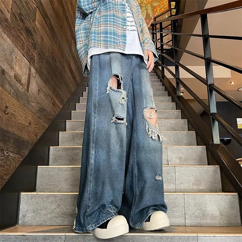 Japanese Brand Retro hip-hop wide leg slightly flared jeans Size US 32 / EU 48 - 3 Thumbnail