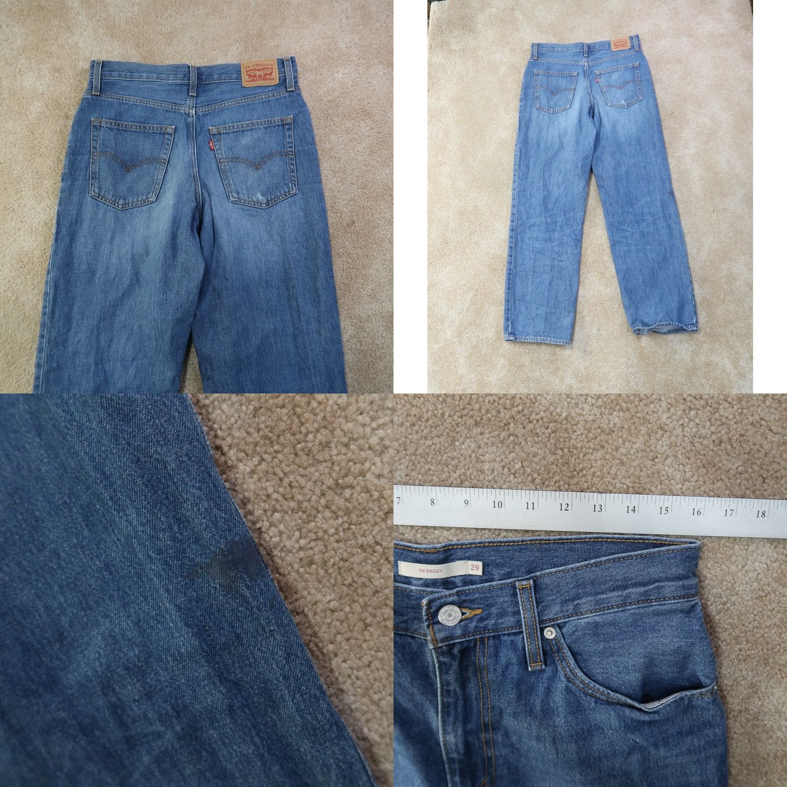 Levi's VINTAGE Levi's Jeans Women 29 Blue Denim High Rise 5-Pocket Relaxed Straight Pants 90s Classic Size 29" - 8 Thumbnail