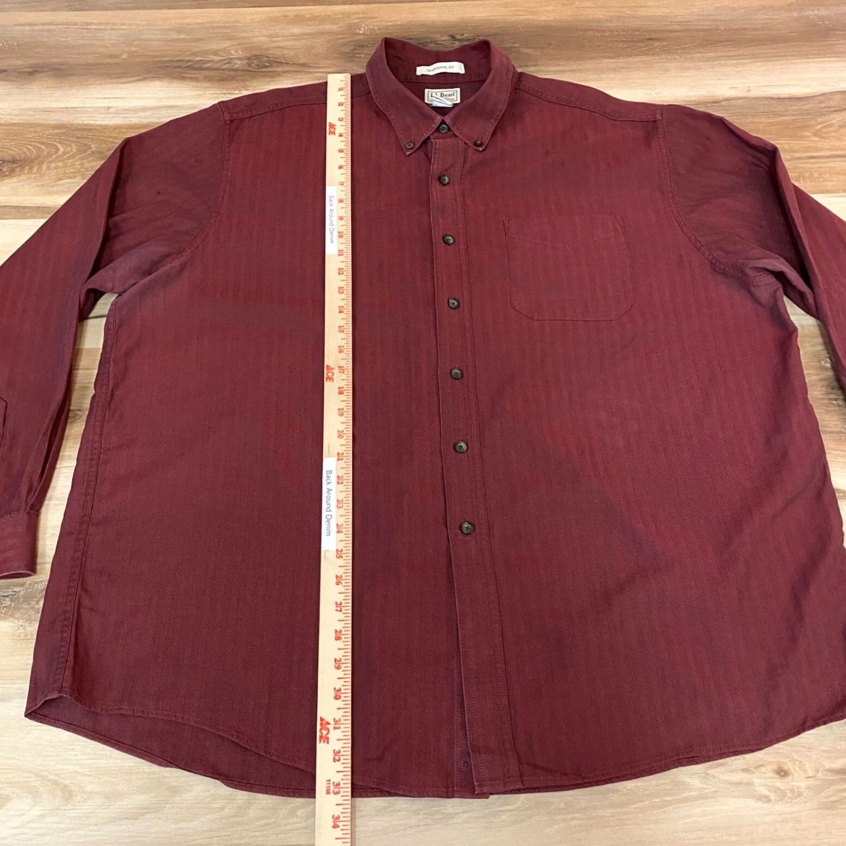 Vintage LL Bean Shirt Mens XXL Red Herringbone Kennebunk Button-Down Size US XXL / EU 58 / 5 - 5 Thumbnail