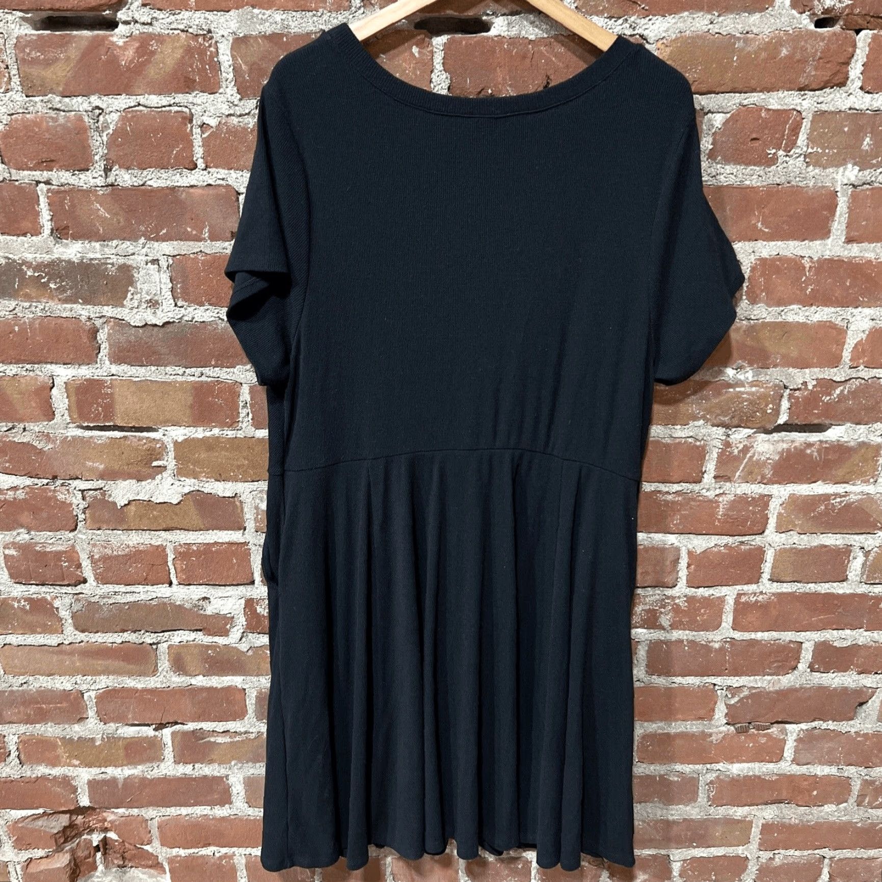 Torrid Torrid Dress Plus Size 3XL Blue Mini Rib Knit Drape Front Skater Dress Knee Length Fit & Flare Women Size XXL / US 16-18 / IT 52-54 - 3 Thumbnail