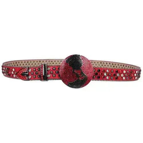 Other y2k red studded rhinestone leather belt Size 36 - 3 Thumbnail