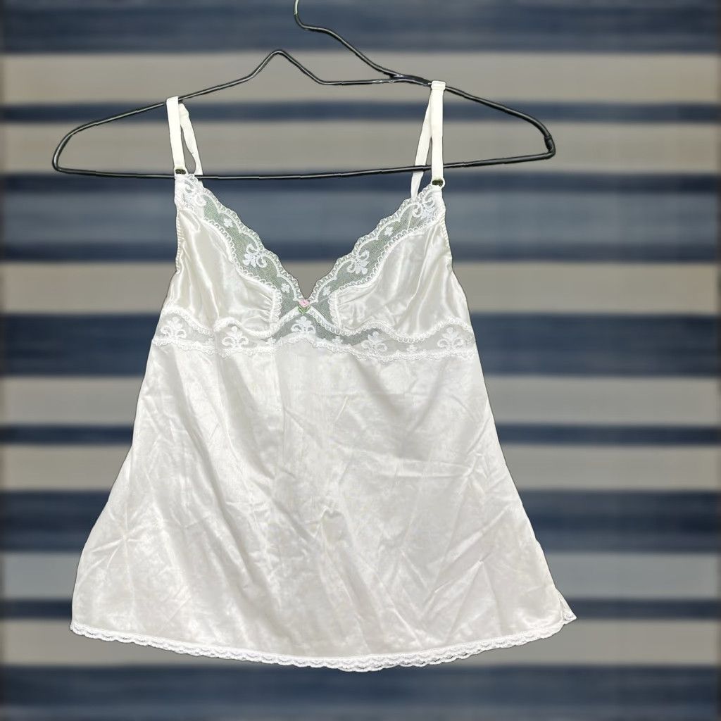 Vintage VINTAGE Maidenform Camisole Shirt Womens S White 70s Delicate Lace Nylon 32 Delectables 70s Maidenform Womens Size S / US 4 / IT 40 - 1 Thumbnail