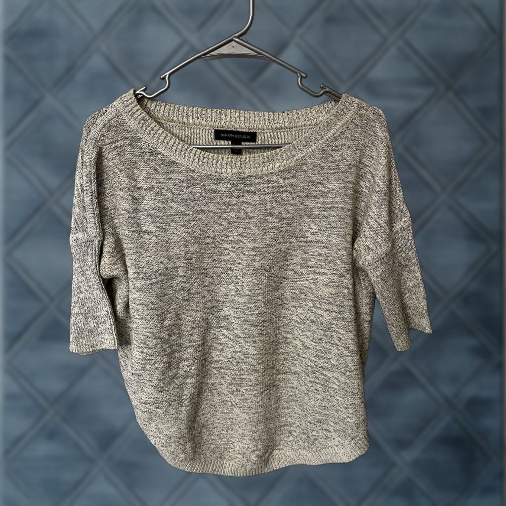 Banana Republic Banana Republic Sweater Women’s Small Gray Cotton Pullover Adult Slim Mid Sleeve Top Size S / US 4 / IT 40 - 1 Thumbnail