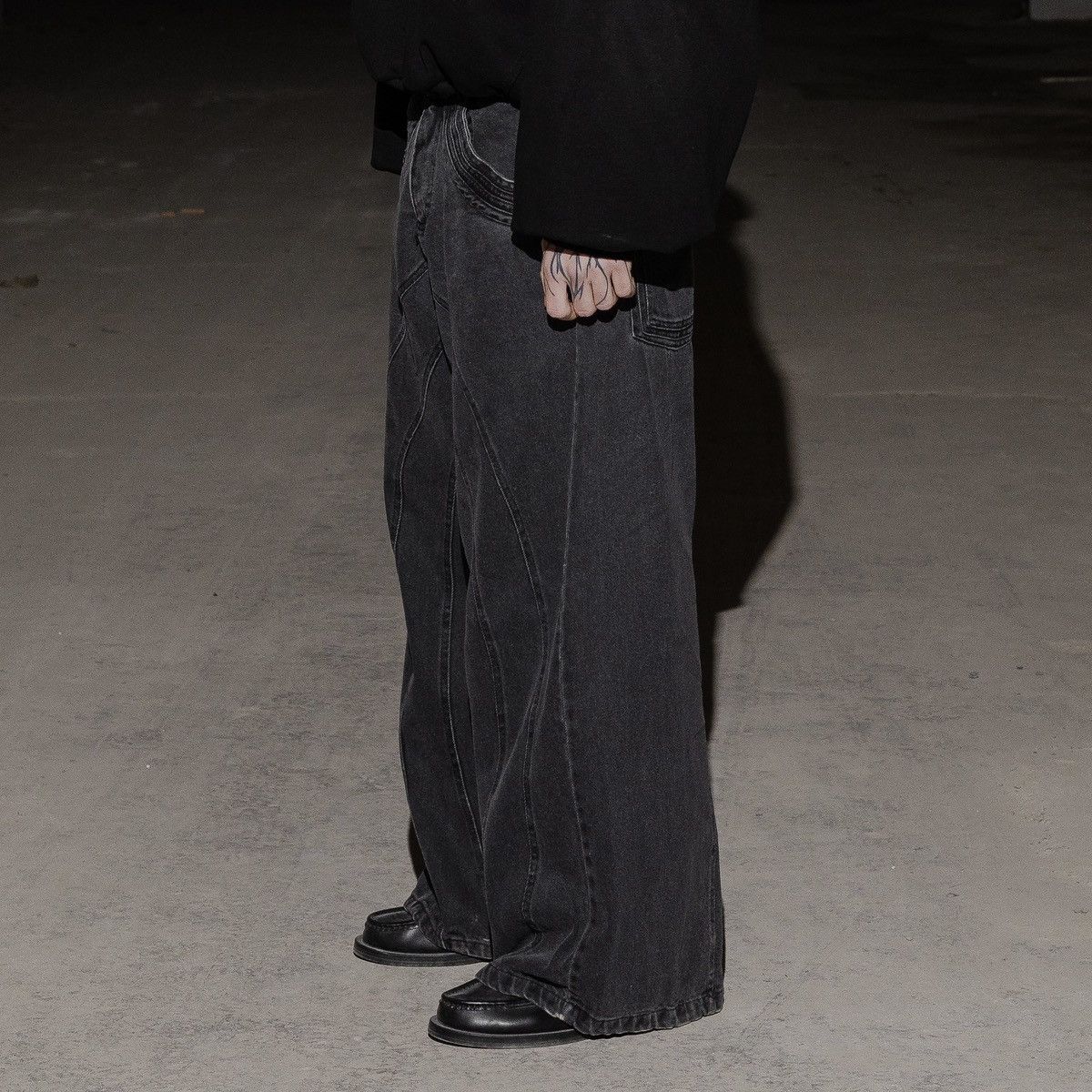 Designer × Vintage Washed Grey Denim Pants by DEMODES Size US 34 / EU 50 - 2 Thumbnail