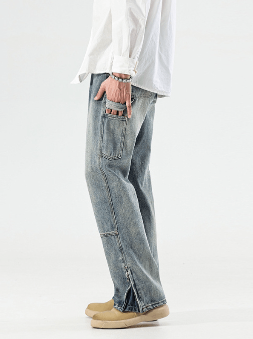 Japanese Brand × Jean Street washed retro versatile stitching straight jeans y2k Size US 32 / EU 48 - 2 Thumbnail