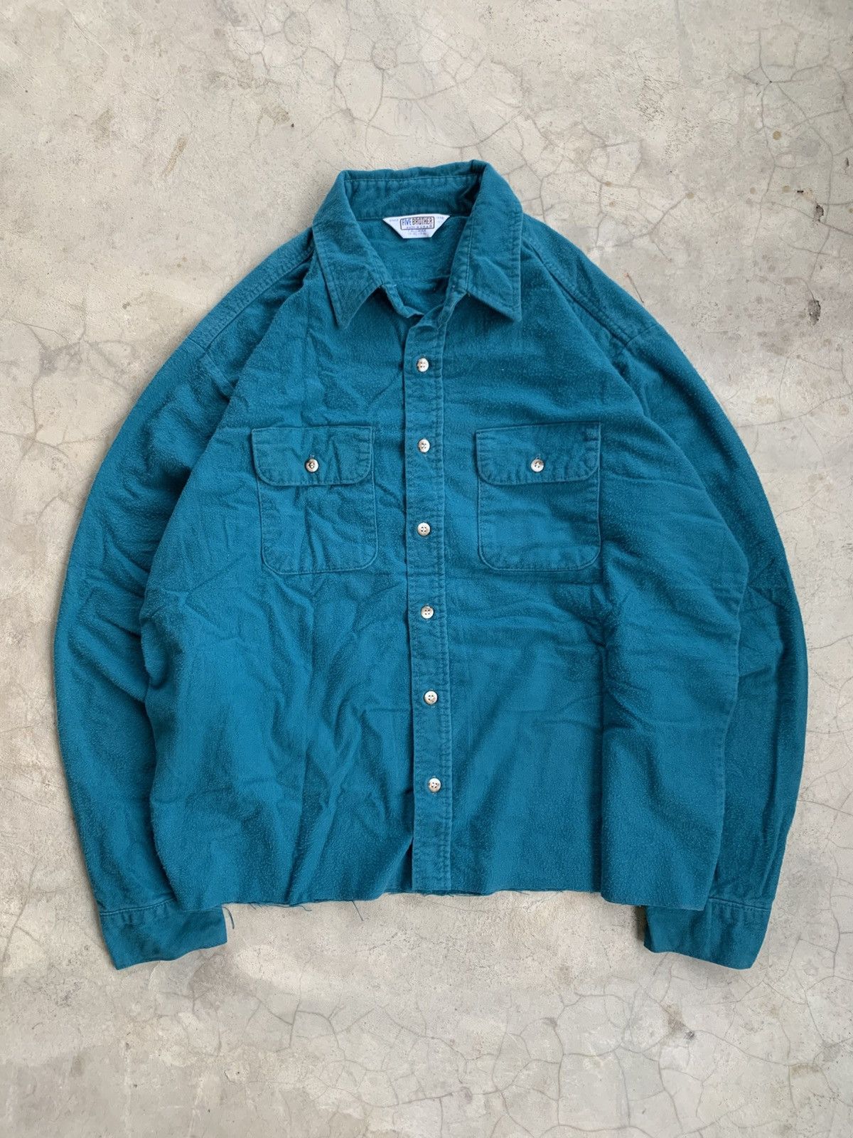 Cropped button up shirt double pocket fivebrother boxy