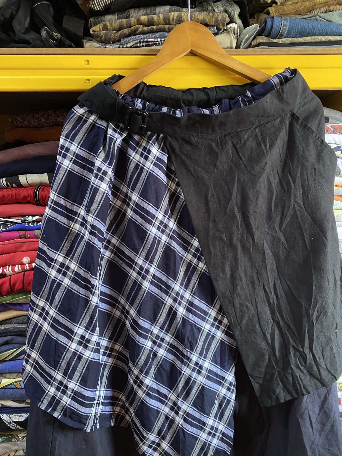 Designer × Frapbois × Japanese Brand Frapbois Japanese cyberpunk Double Layer Cropped Wrap Pants Size US 30 / EU 46 - 4 Thumbnail