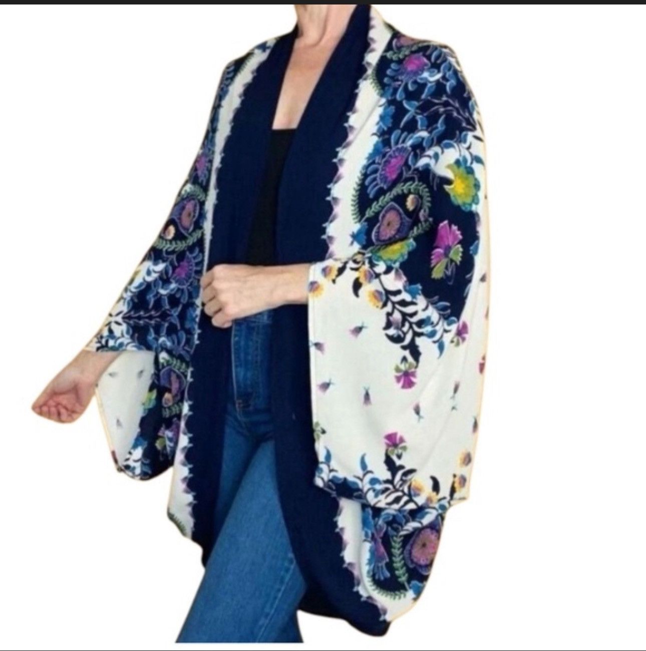 Other Multicolored Floral Boho Kimono Shrug Cover-Up Women's Size ONE SIZE - 1 Thumbnail