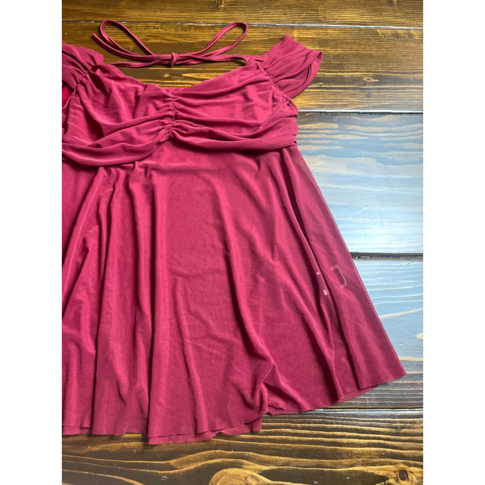 Shein SheIn Shirt Women's Plus Size 1XL Red 1/2 Sheer Curvy Size XL / US 12-14 / IT 48-50 - 3 Thumbnail
