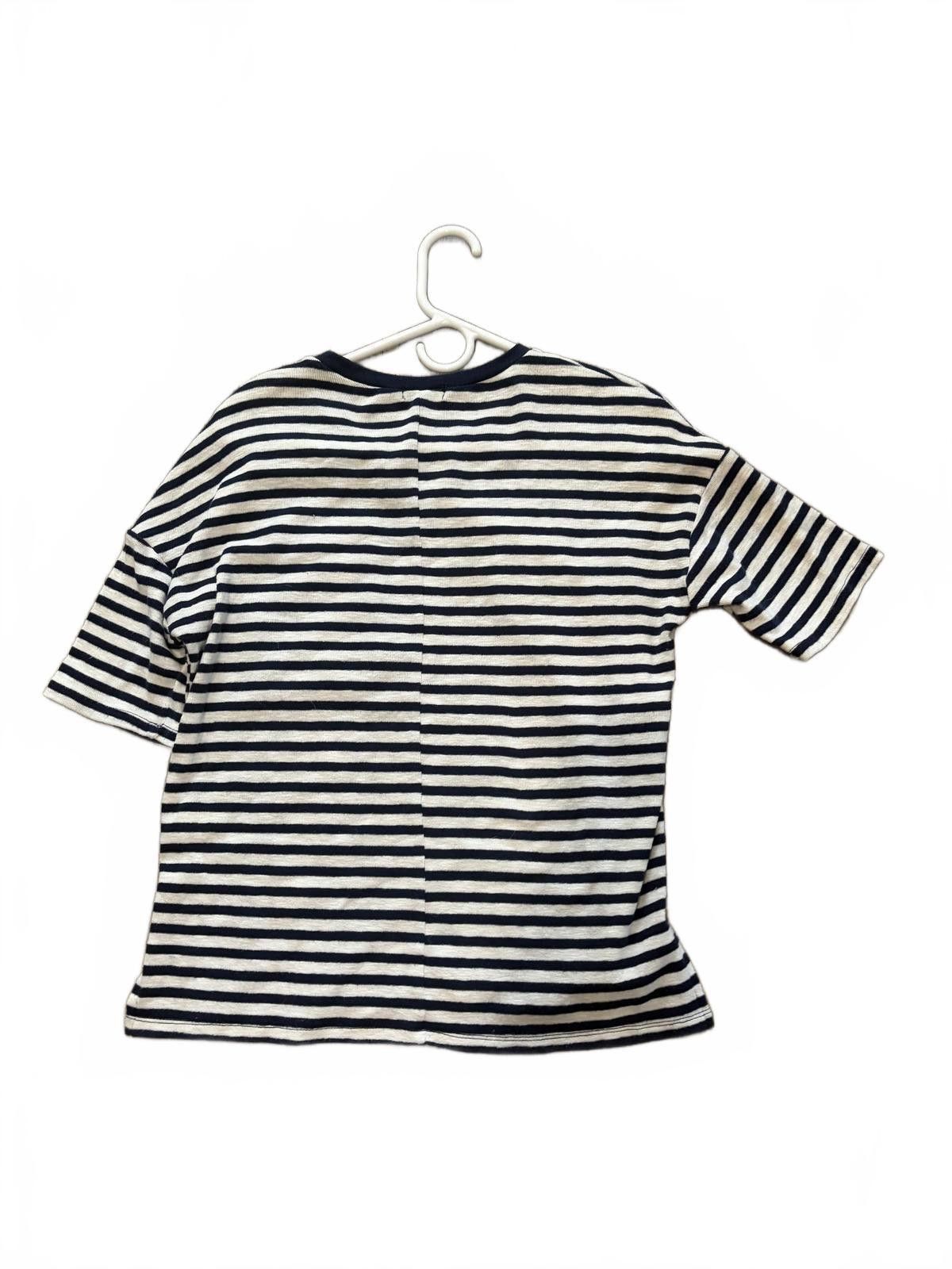 Other Striped Navy & White Short Sleeve Shirt with Front Pocket XS Size XS / US 0-2 / IT 36-38 - 4 Thumbnail