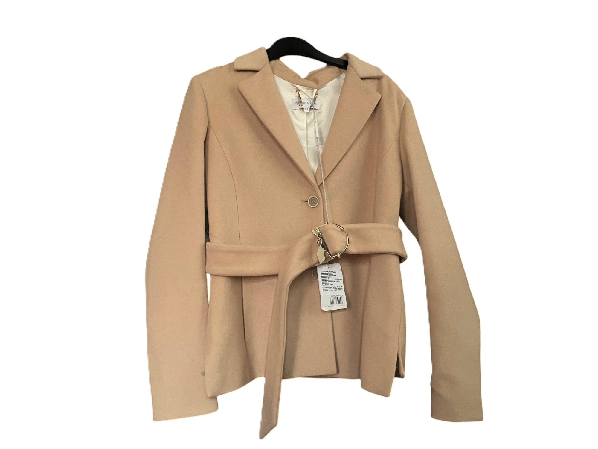 Patrizia Pepe Wool short elegant coat/blazer with belt and logo Size M / US 6-8 / IT 42-44 - 1 Thumbnail