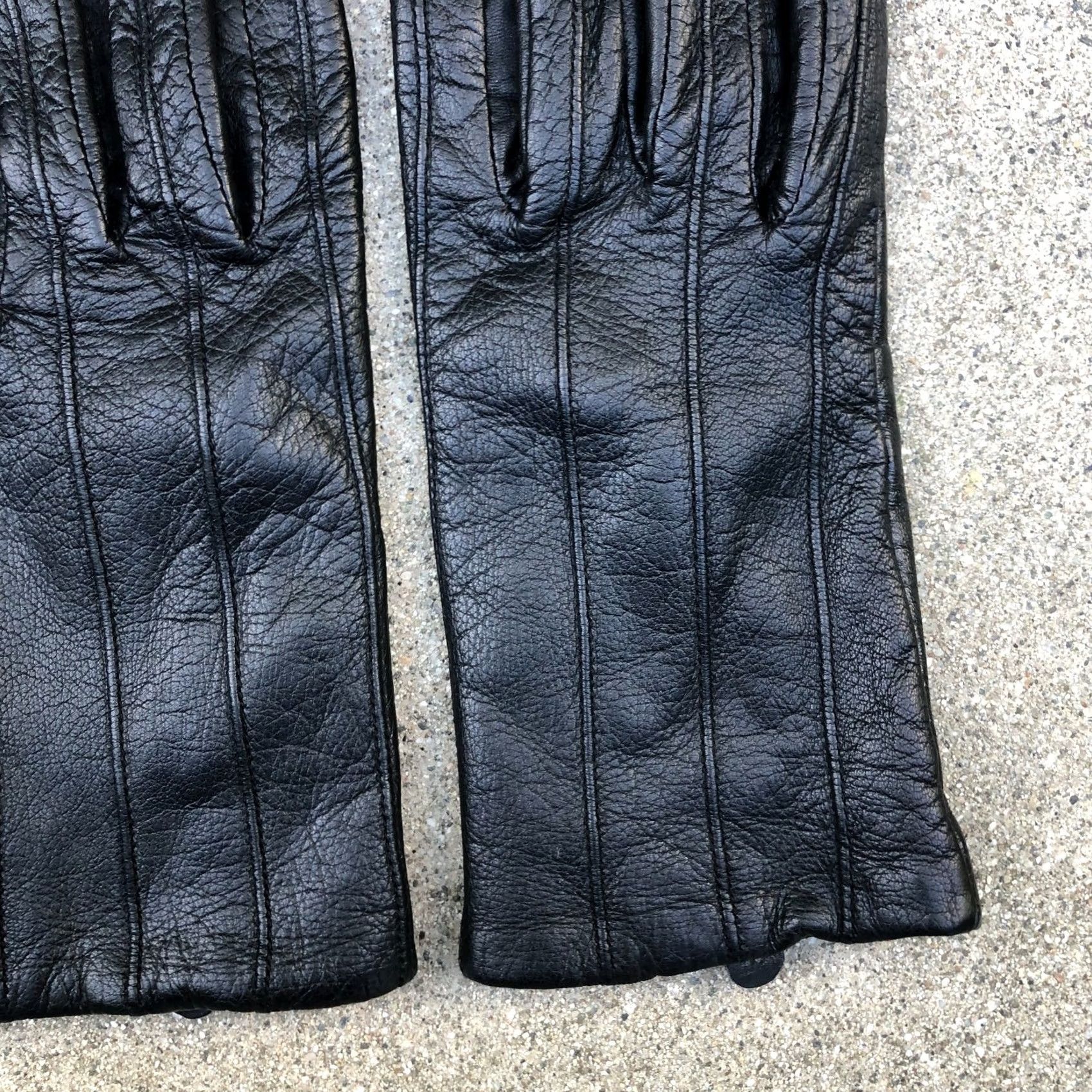 Lord & Taylor VTG LORD & TAYLOR 100% Genuine Leather Gloves Women's 7 Black Glove Leather Size ONE SIZE - 6 Thumbnail