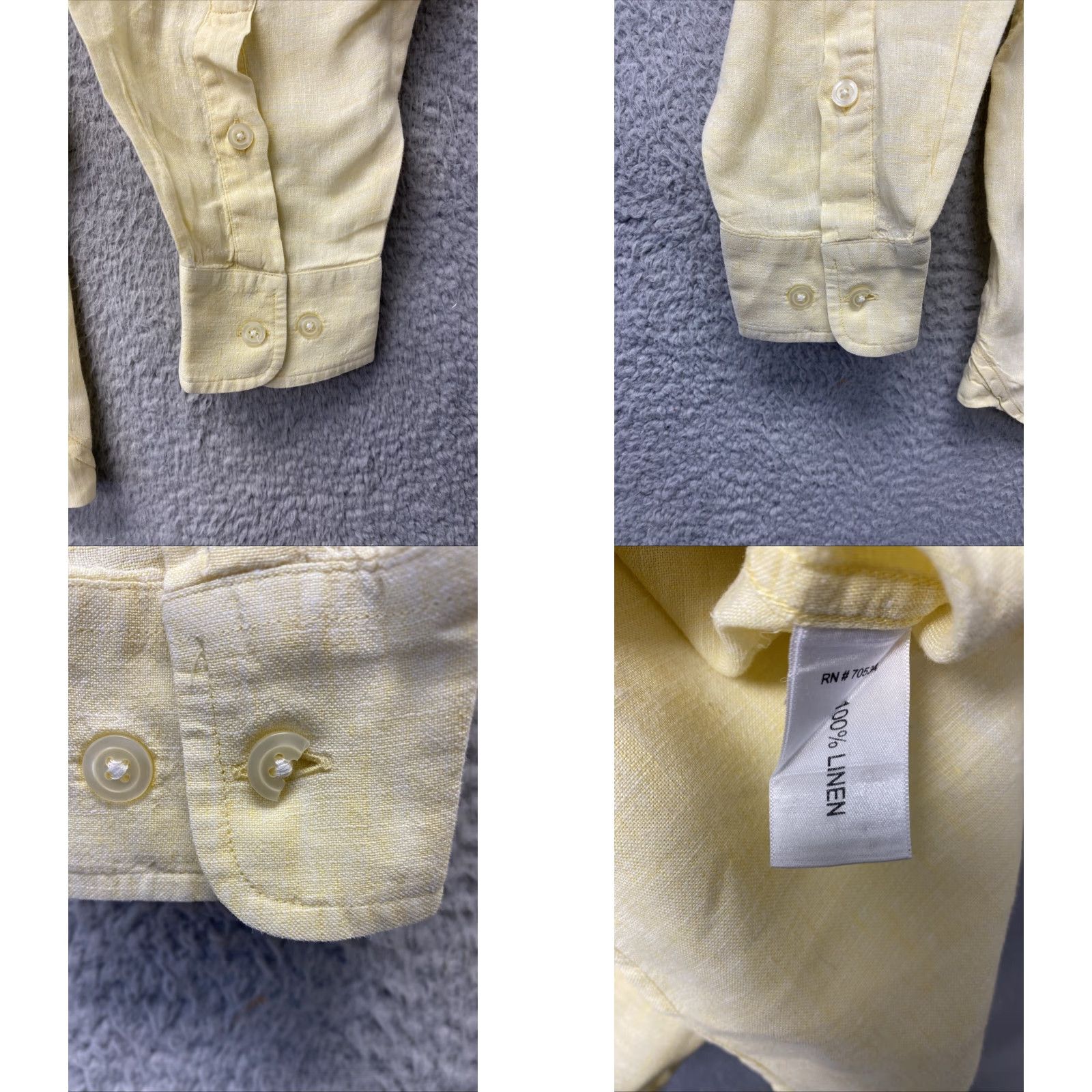 Orvis ORVIS Men's Linen Long Sleeve Button-Up Shirt XL Chambray Yellow Solid Outdoor Preppy Size US XL / EU 56 / 4 - 8 Thumbnail