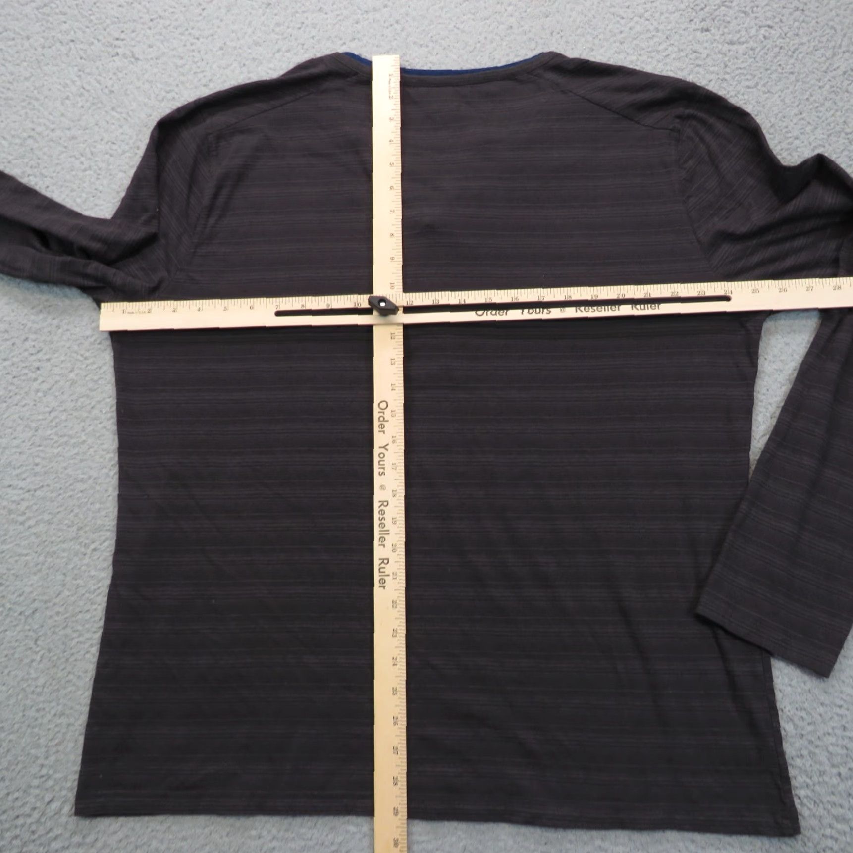 Carbon2Cobalt Carbon 2 Cobalt Shirt Mens XL Gray Henley Long Sleeve Stripe Double Layer Knit Size US XL / EU 56 / 4 - 6 Thumbnail