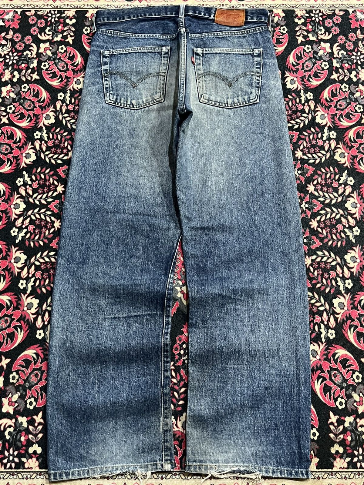 Levi's Levi’s 503BXX Big E Dark Blue Faded Distressed Selvedge Jean Size US 33 - 2 Thumbnail