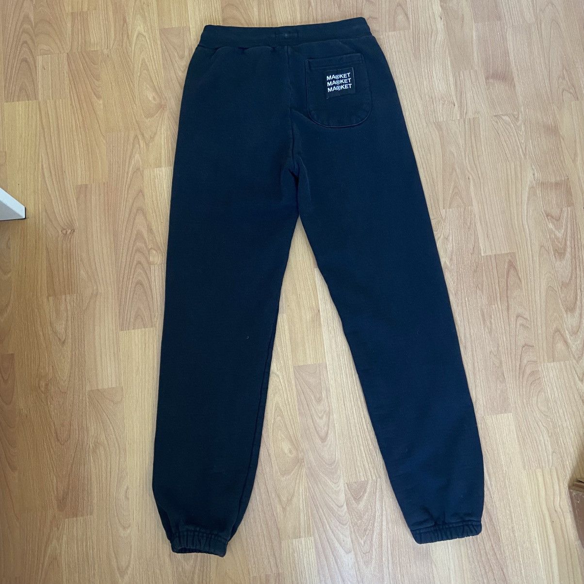 Market Market Black Drawstring Logo Sweatpants Men’s Medium Size US 32 / EU 48 - 1 Thumbnail