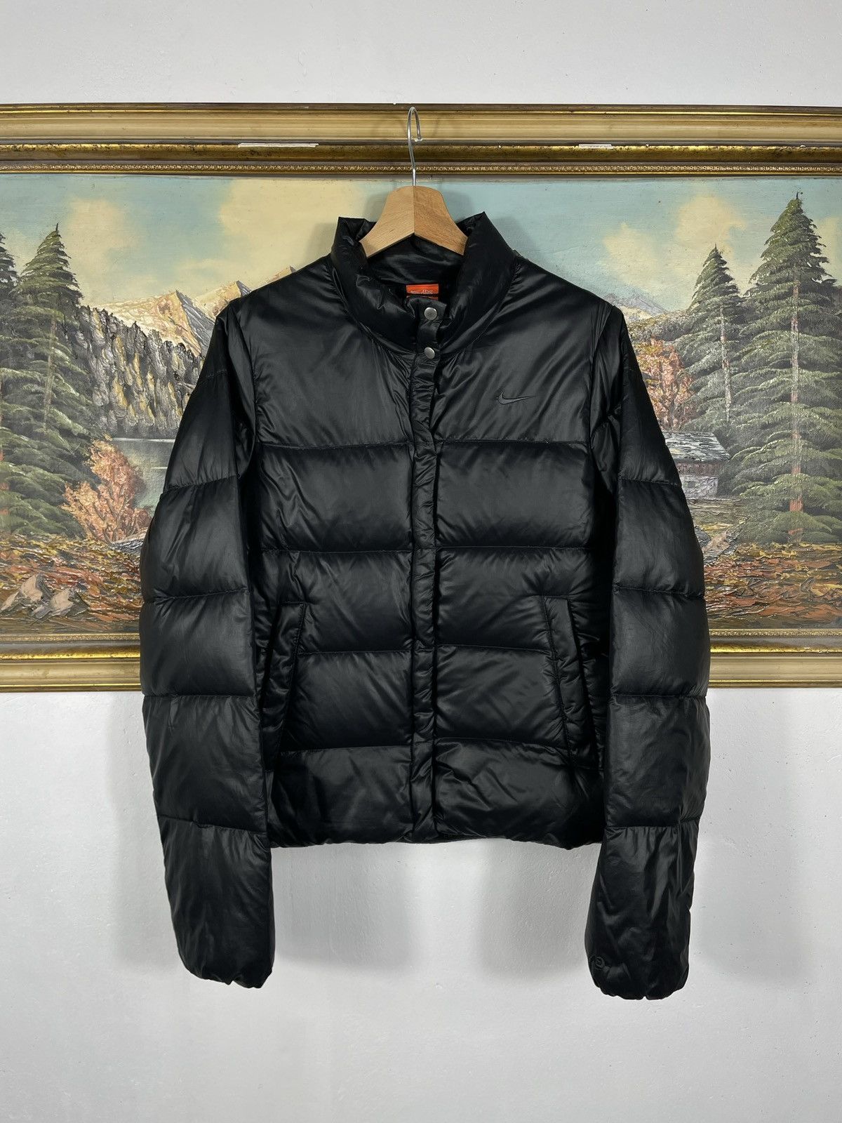 Nike × Vintage Nike Small Swoosh Zip Hoodie Black Y2k 00s Retro Size M / US 6-8 / IT 42-44 - 1 Thumbnail