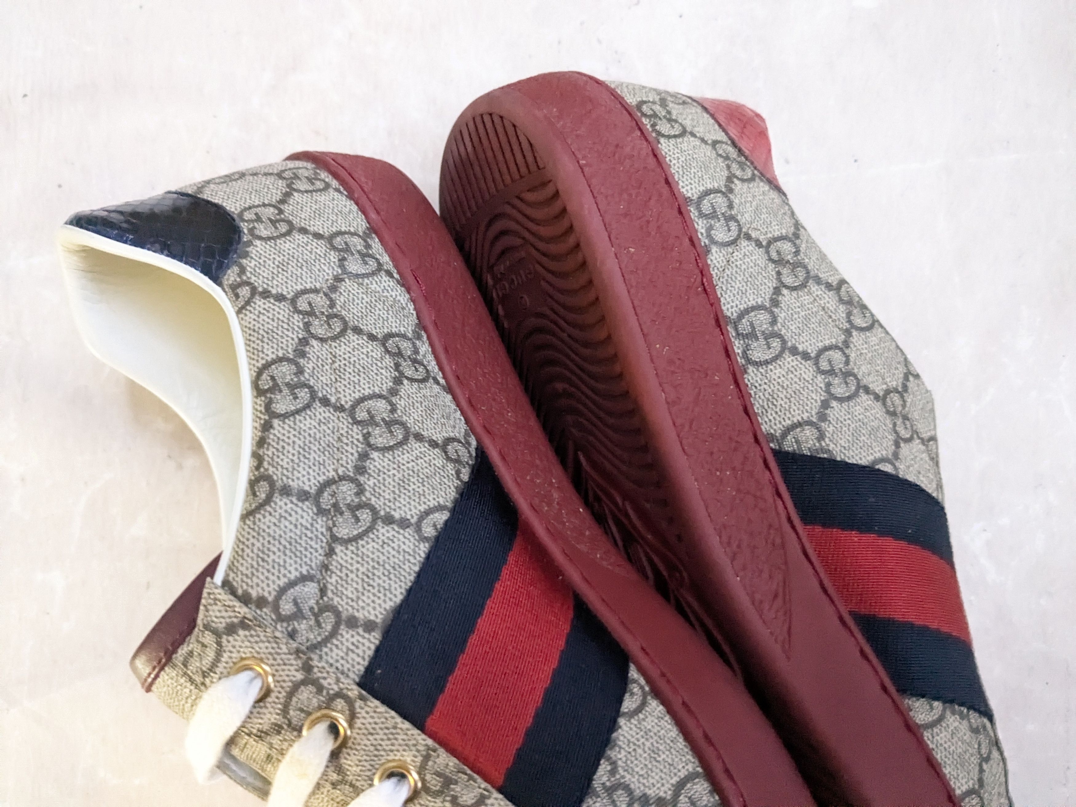 Gucci Gucci Ace Supreme 9.5 Monogram Logo GG Red Low Size US 9.5 / EU 42-43 - 9 Thumbnail
