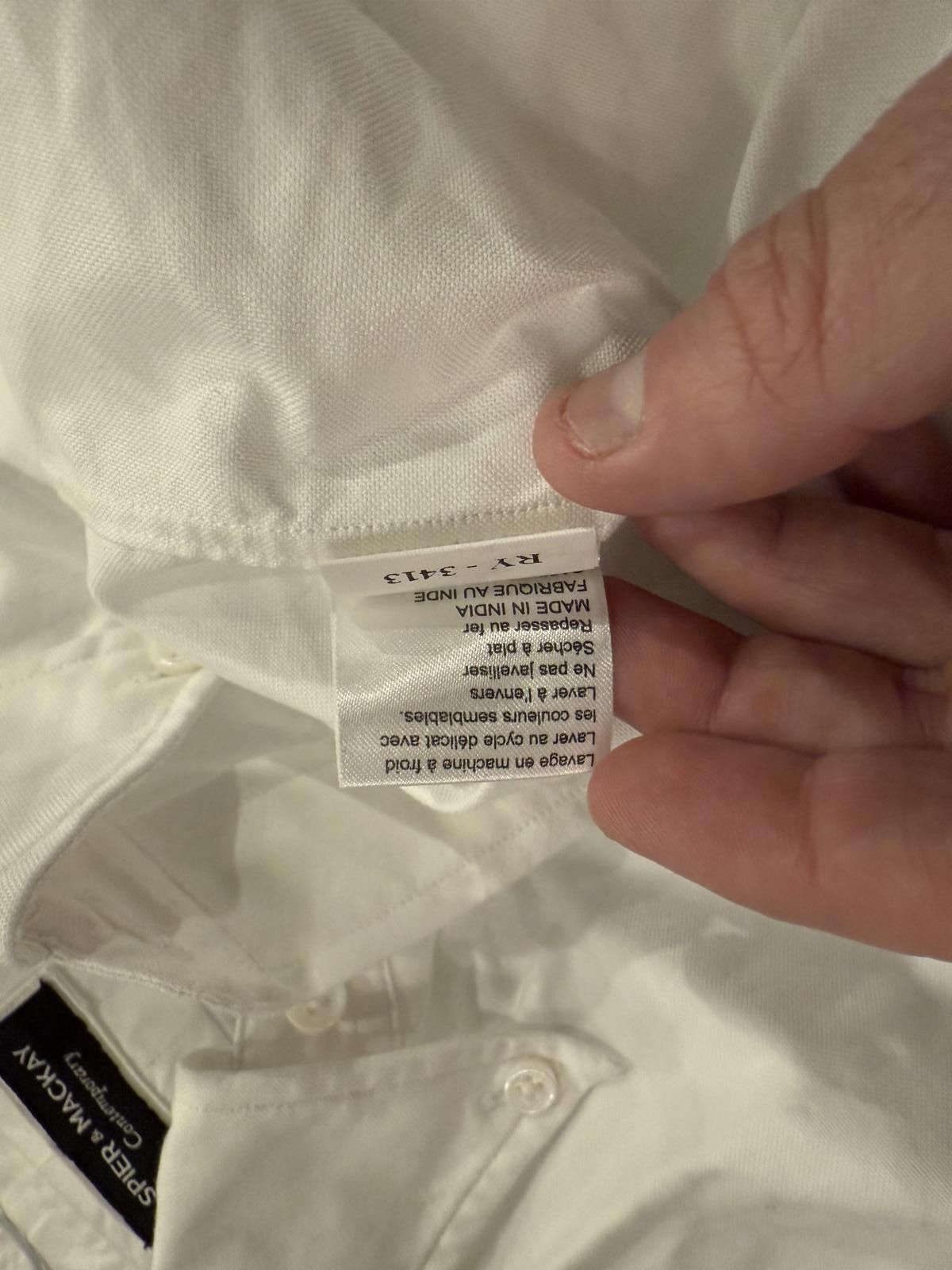Designer Spier & Mackay Contemporary White Dress Shirt Size US XL / EU 56 / 4 - 5 Thumbnail