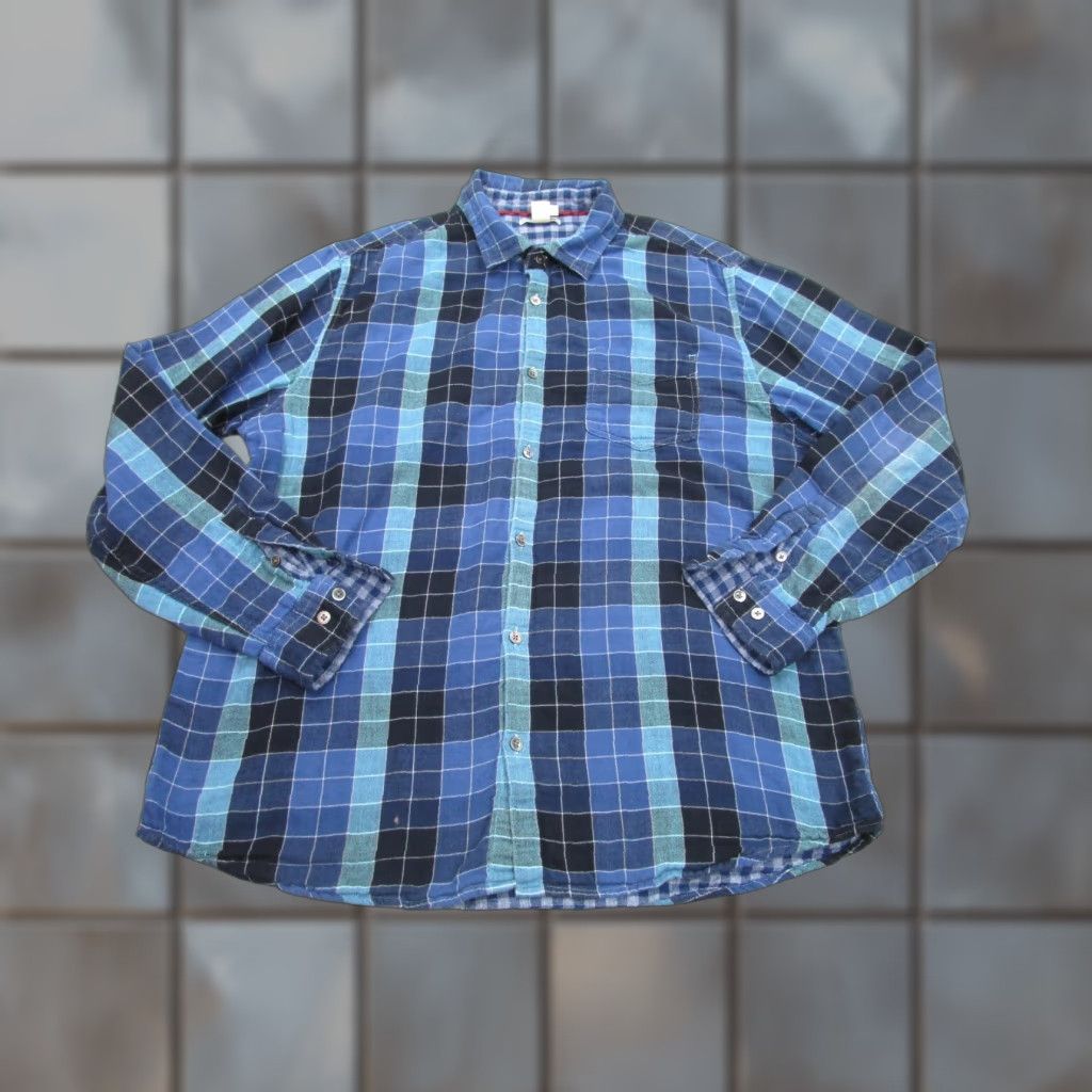 Carbon2Cobalt VINTAGE Carbon 2 Cobalt Shirt Mens Large Blue Plaid Long Sleeve 2 Ply Layered Adult Size US L / EU 52-54 / 3 - 1 Thumbnail