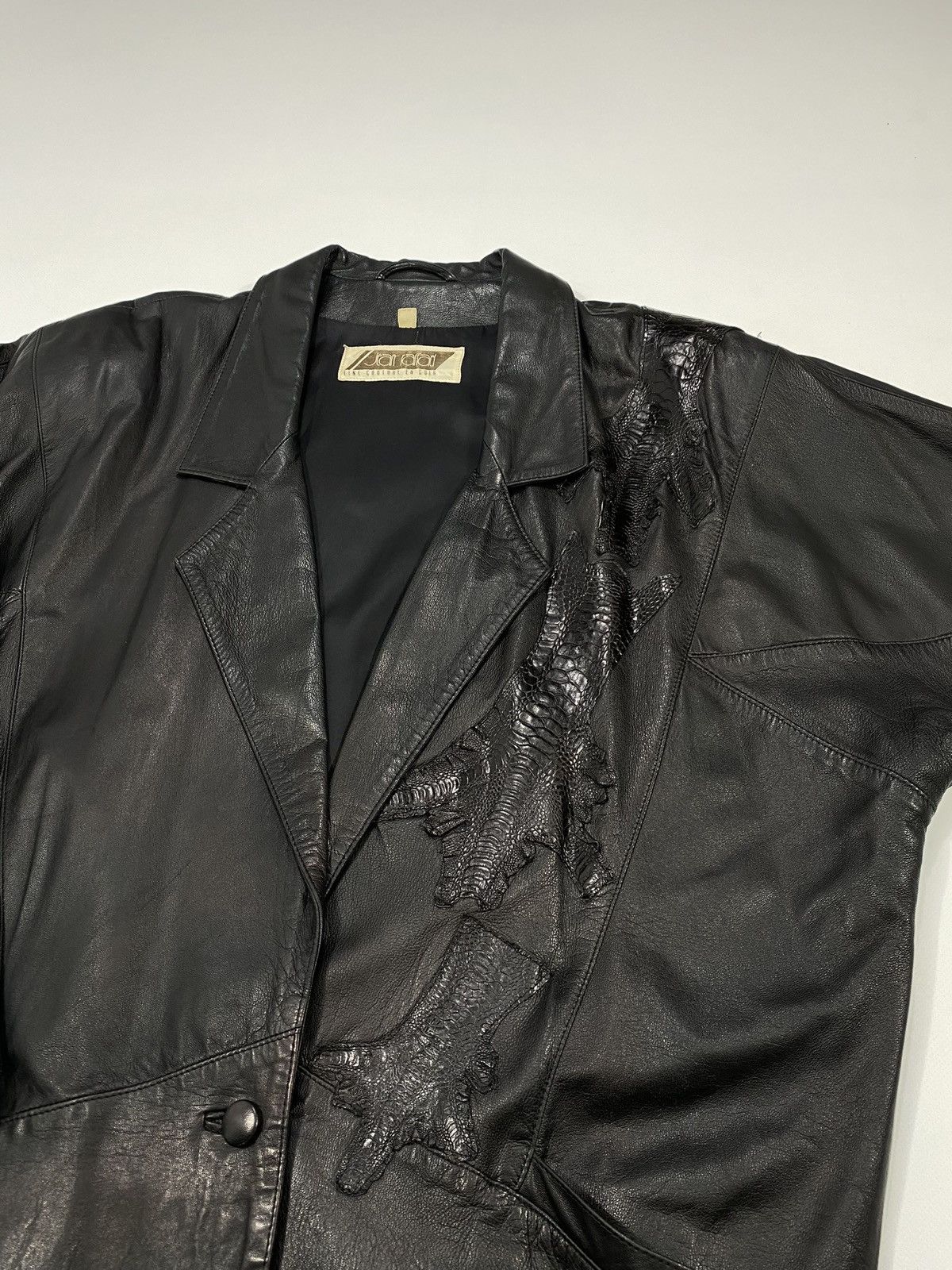 Vintage LASTDROP🔥 Vintage 80s 90s Oversized Leather Crocodile Jacket Size XXL / US 16-18 / IT 52-54 - 8 Thumbnail