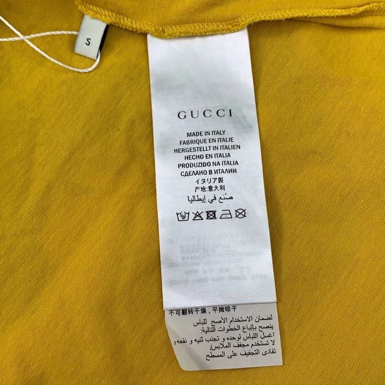 Gucci Gucci Yellow pattern printed round-neck cotton short-sleeve Size US S / EU 44-46 / 1 - 6 Thumbnail