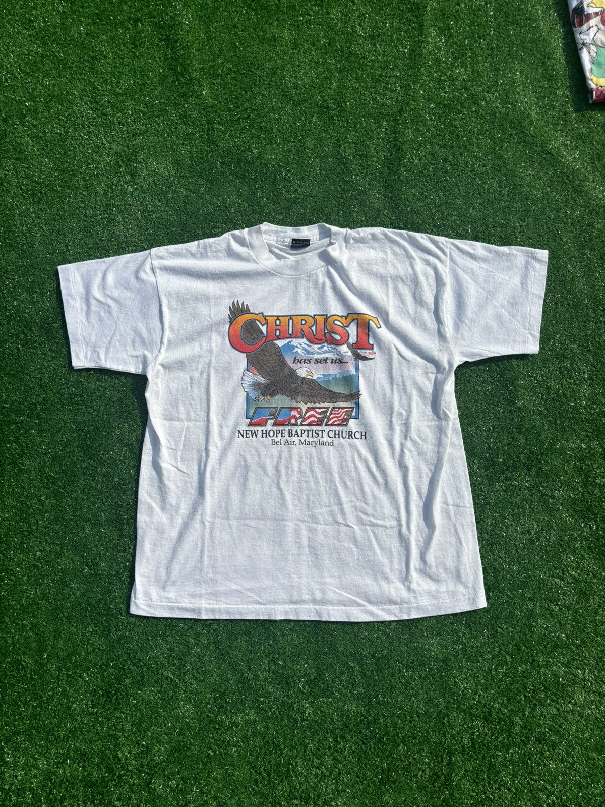 Fruit Of The Loom × Vintage Vintage 1991 Christ tee Size US XL / EU 56 / 4 - 1 Thumbnail