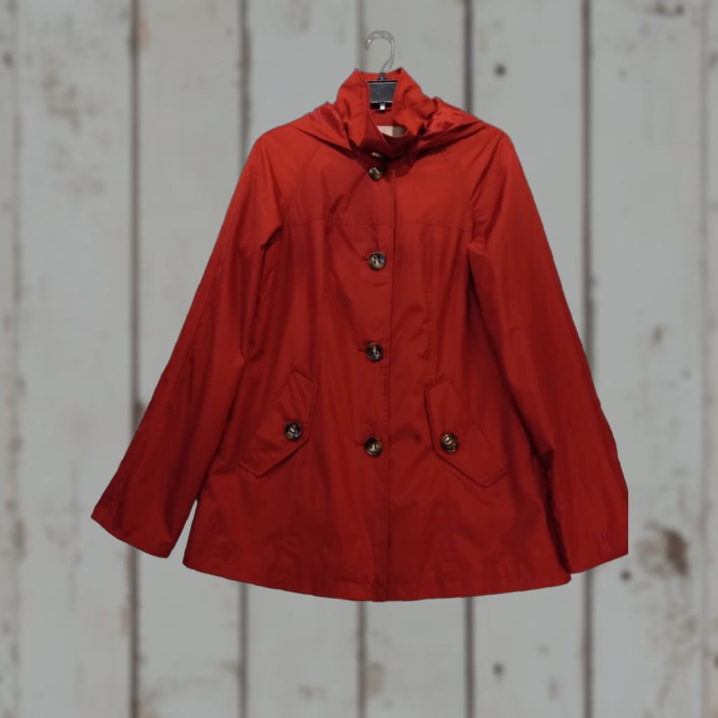Vintage White Stag Jacket Raincoat Women's Red Removeable Hoodie Size Small (4-6) Coat Size S / US 4 / IT 40 - 1 Thumbnail