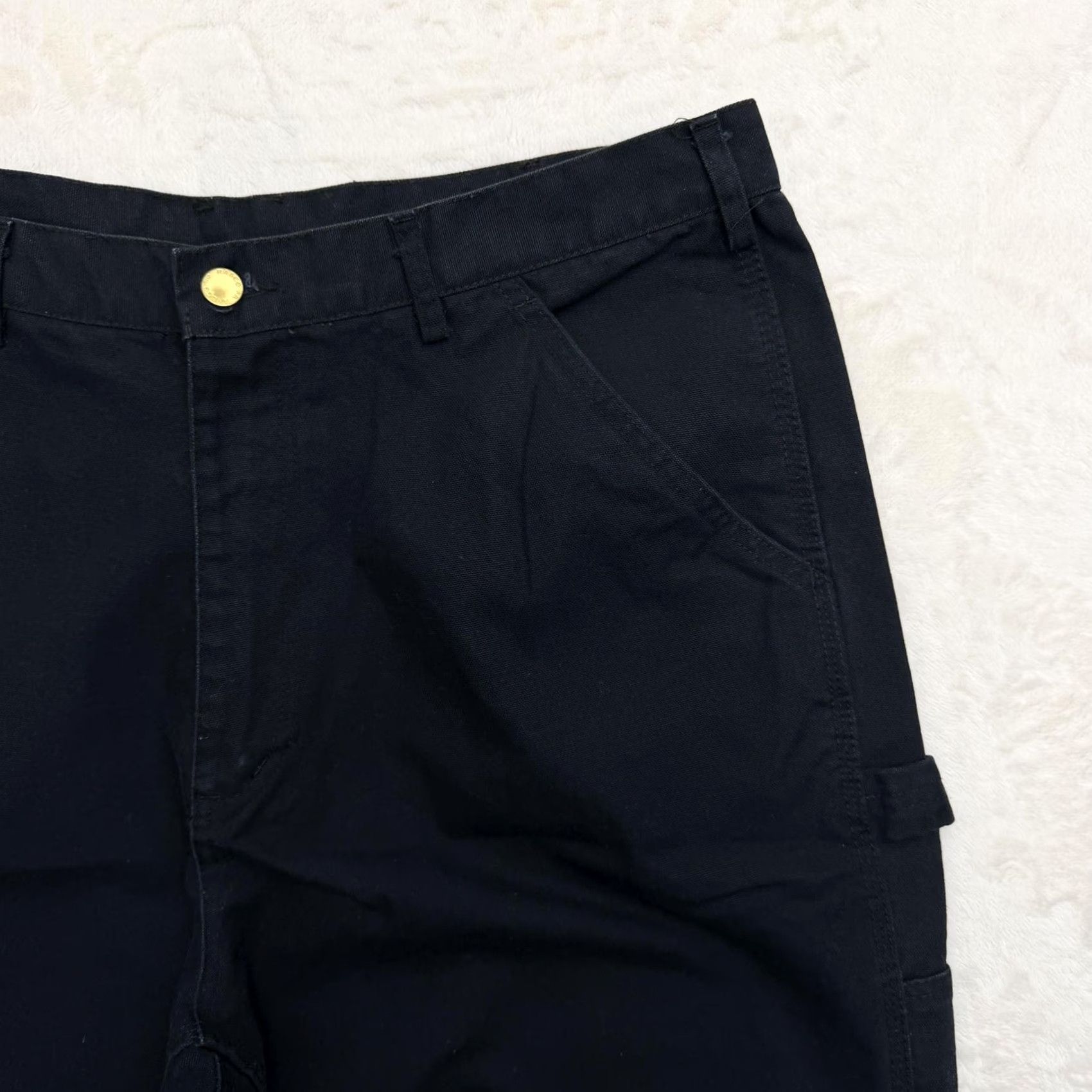 Vintage Rasco FR Jeans Pants Mens 38x35 Black Canvas Flame-Resistant Carpenter Work Pants Jeans Cargo Pocket Straight Leg Mens Industrial Workwear Size US 38 / EU 54 - 2 Thumbnail