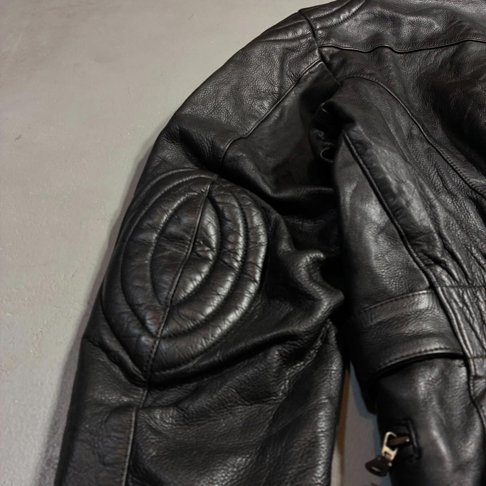 Other Vintage 90s Heavyweight Leather Biker Jacket German Belted Size US L / EU 52-54 / 3 - 7 Thumbnail