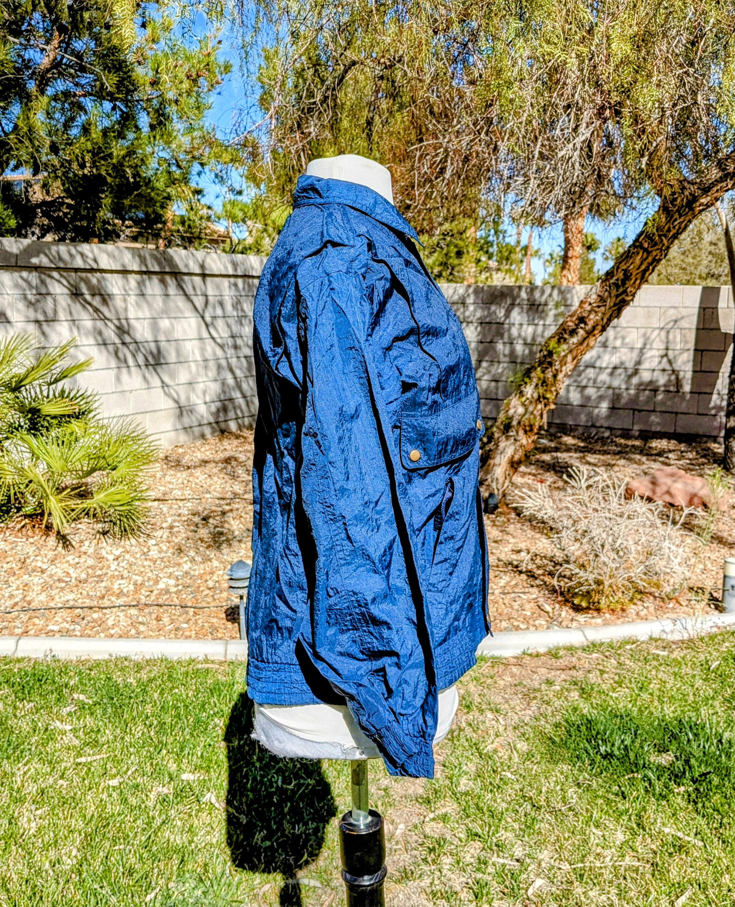 Other Retro Petite Windbreaker Light Zip-Up Bomber Jacket Coat Size M / US 6-8 / IT 42-44 - 3 Thumbnail
